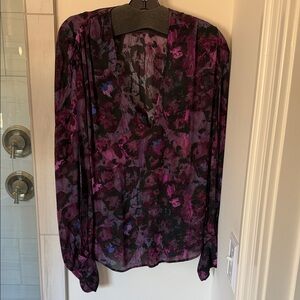 IRO Purple and Black Floral Blouse